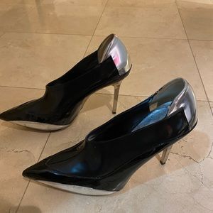 Balenciaga Black and Silver Heel